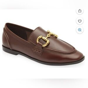 Jeffrey Campbell Velviteen Brown Gold Leather Fashion Flat Slip On Buckle Loafer